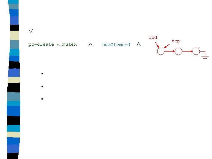  pc=create mutex . . . num. Items=3 add top 