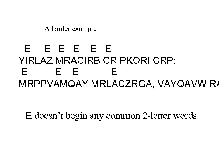 A harder example E E E YIRLAZ MRACIRB CR PKORI CRP: E E MRPPVAMQAY