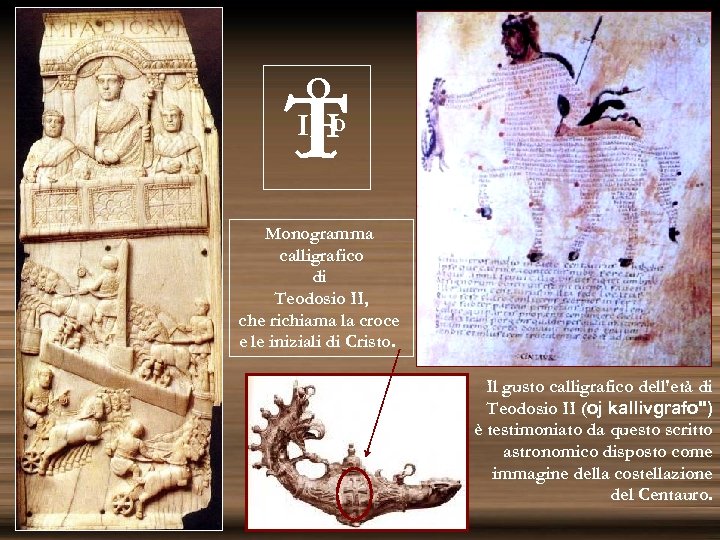 O D IH T Monogramma calligrafico di Teodosio II, che richiama la croce e