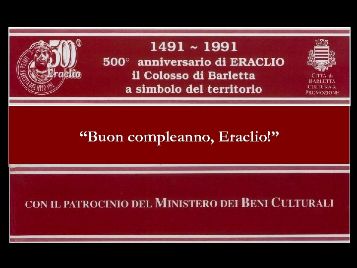 “Buon compleanno, Eraclio!” 