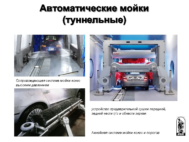 Автоматические мойки (туннельные) Сопровождающая система мойки колес высоким давлением устройство предварительной сушки передней, задней