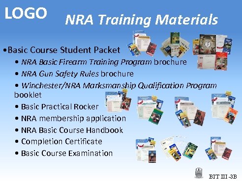 LOGO NRA Training Materials • Basic Course Student Packet • NRA Basic Firearm Training