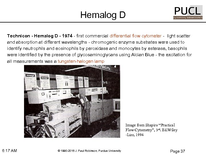 Hemalog D Technicon - Hemalog D - 1974 - first commercial differential flow cytometer