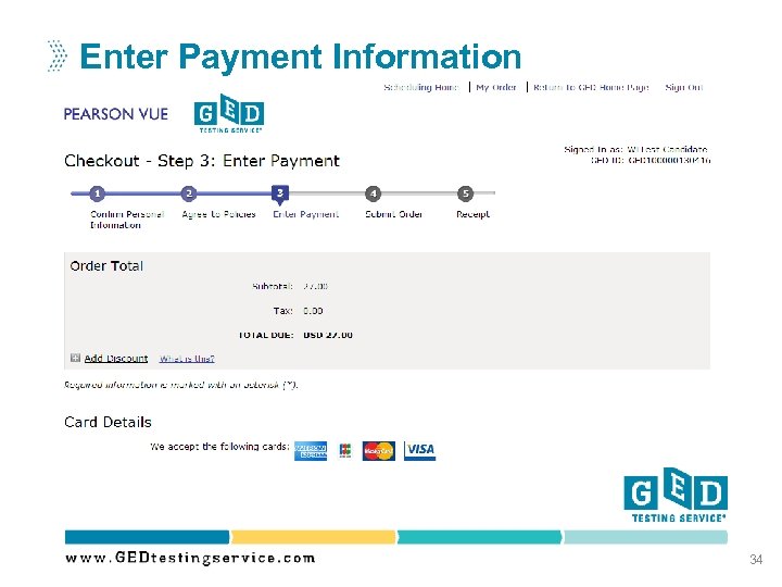 Enter Payment Information 34 