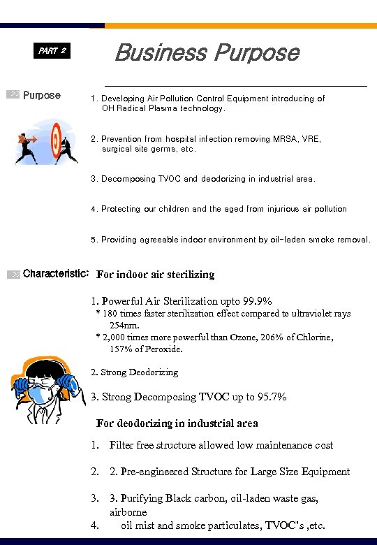 PART 2 >> Purpose >> Business Purpose 1. Developing Air Pollution Control Equipment introducing