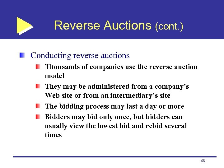 Reverse Auctions (cont. ) Conducting reverse auctions Thousands of companies use the reverse auction