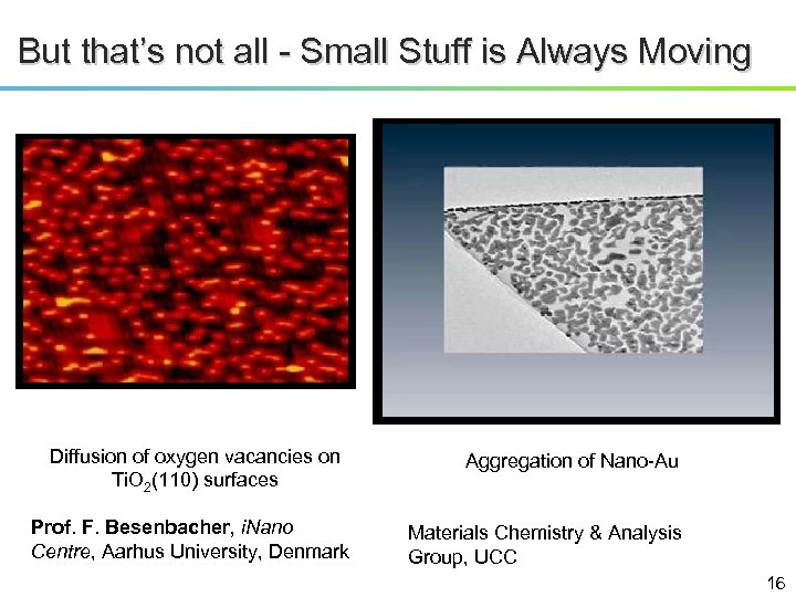 But that’s not all - Small Stuff is Always Moving Diffusion of oxygen vacancies