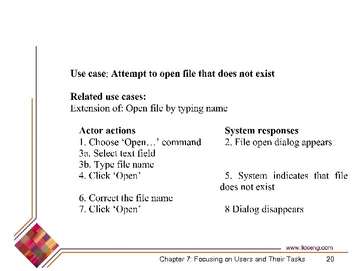 Chapter 7: Focusing on Users and Their Tasks 20 