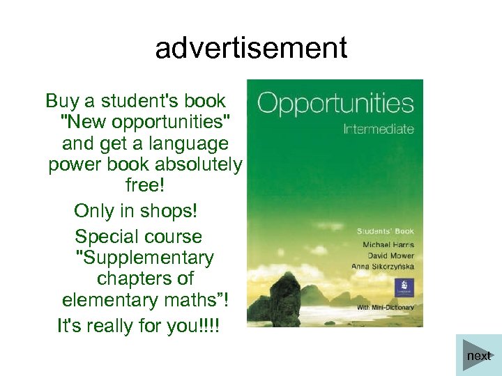 advertisement Buy a student's book 