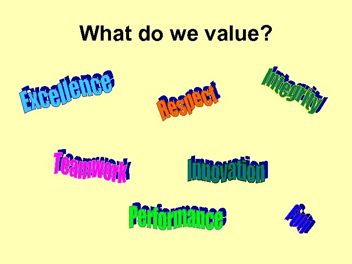 What do we value? 