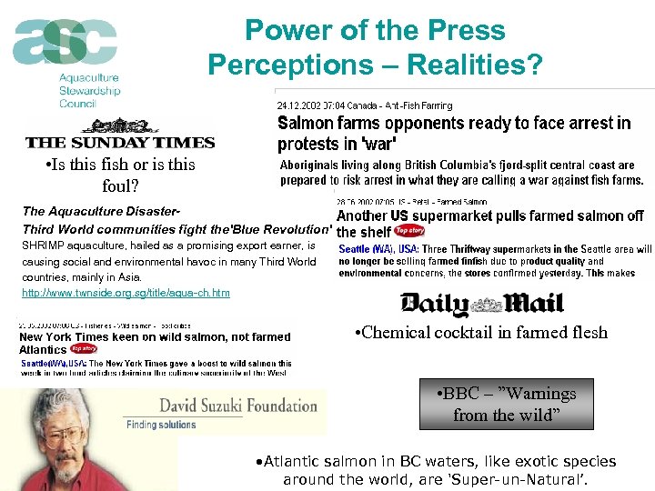 Power of the Press Perceptions – Realities? • Is this fish or is this