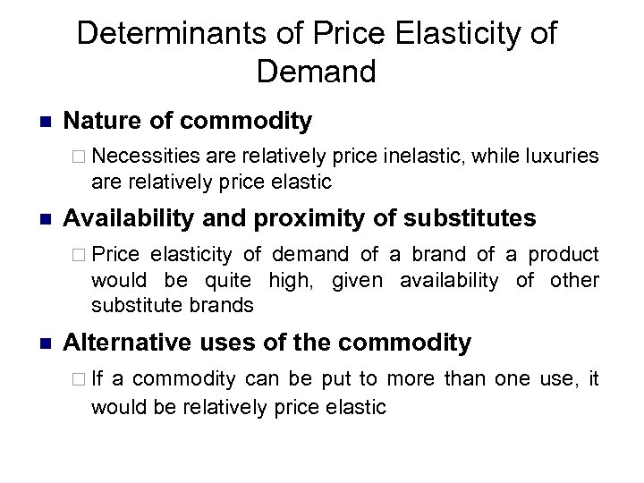 Elasticity of Demand Lecture n
