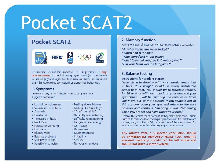 Pocket SCAT 2 