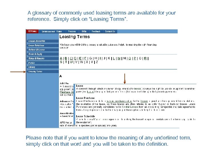 A glossary of commonly used leasing terms are available for your reference. Simply click
