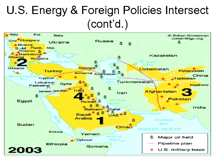 U. S. Energy & Foreign Policies Intersect (cont’d. ) 