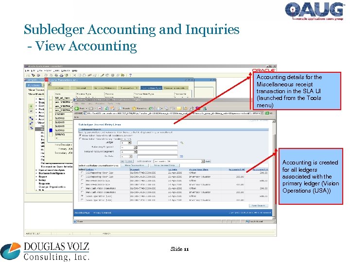 Subledger Accounting and Inquiries - View Accounting details for the Miscellaneous receipt transaction in