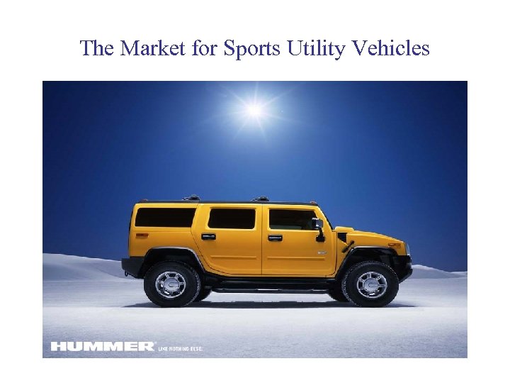 The Market for Sports Utility Vehicles 
