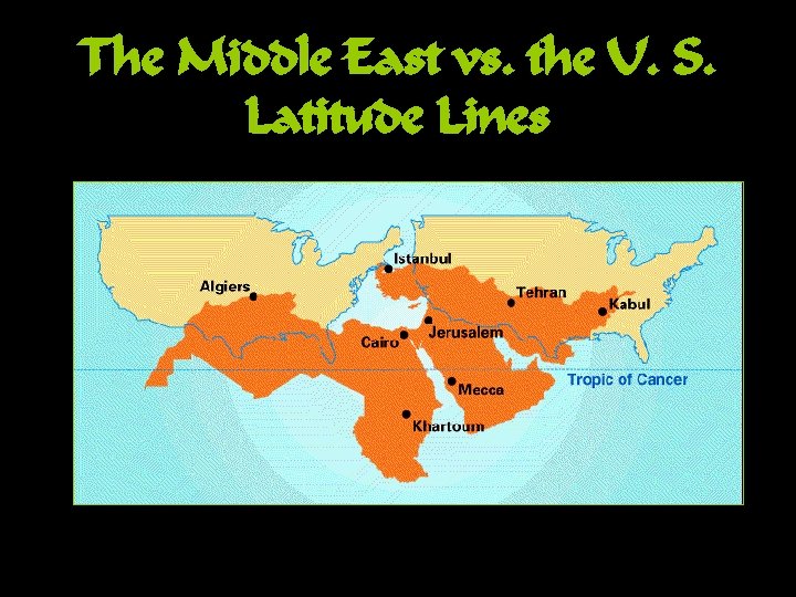 The Middle East vs. the U. S. Latitude Lines 