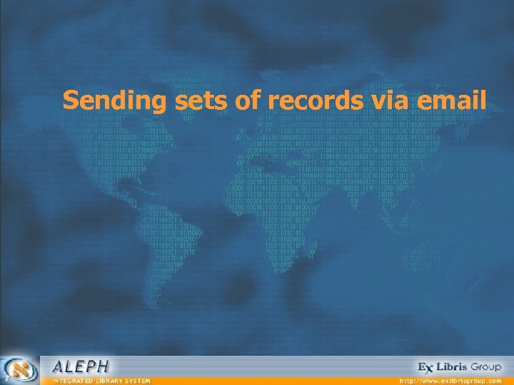 Sending sets of records via email 