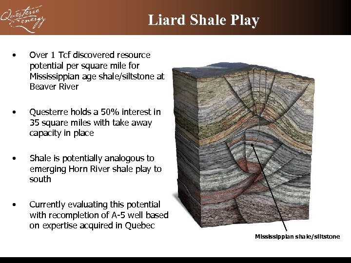 Liard Shale Play • Over 1 Tcf discovered resource potential per square mile for