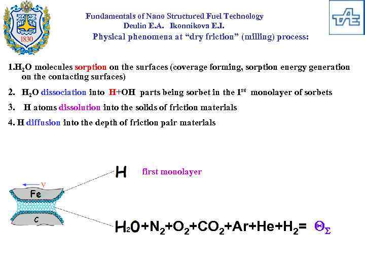 Fundamentals of Nano Structured Fuel Technology Deulin E. A. Ikonnikova E. I. Physical phenomena