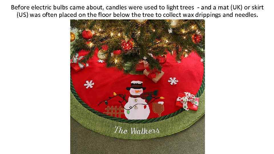 Before electric bulbs came about, candles were used to light trees - and a