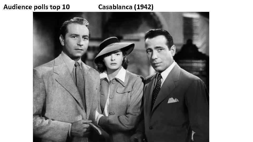 Audience polls top 10 Casablanca (1942) 