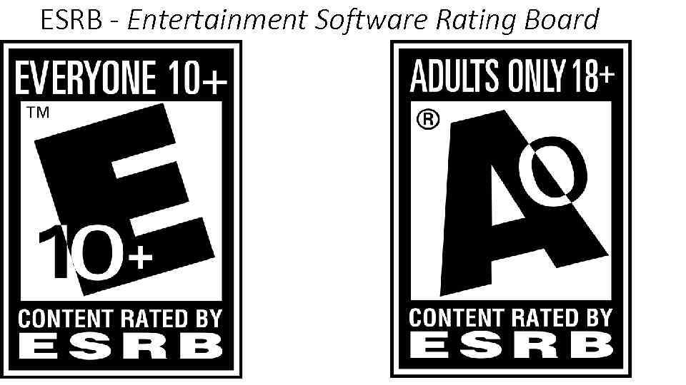 ESRB - Entertainment Software Rating Board 