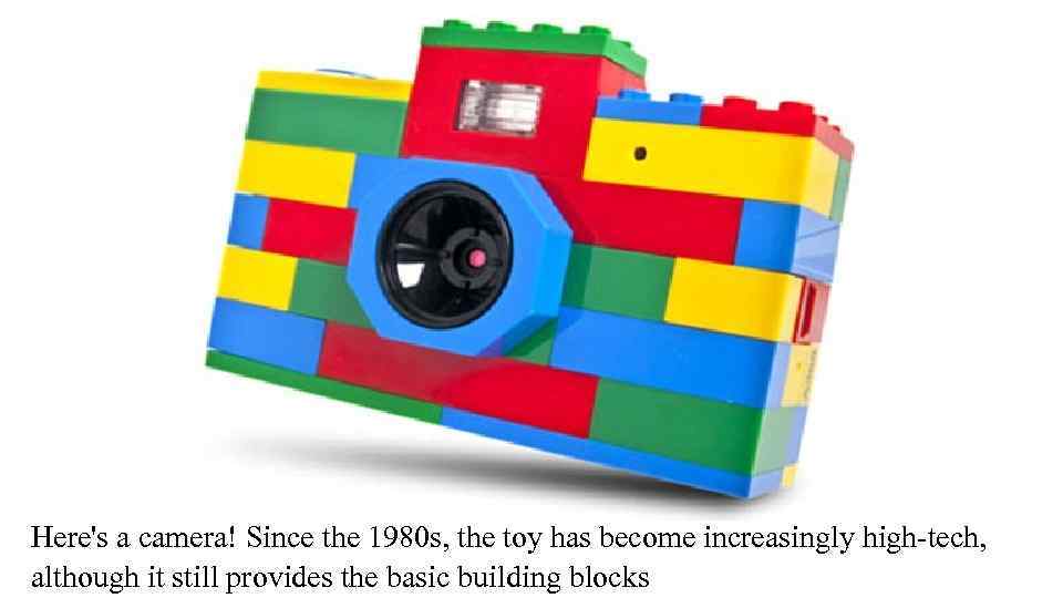 Here's a camera! Since the 1980 s, the toy has become increasingly high-tech, although