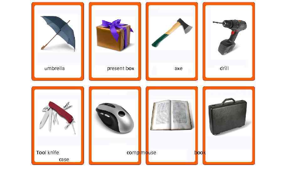  umbrella Tool knife case present box comp mouse axe drill book 