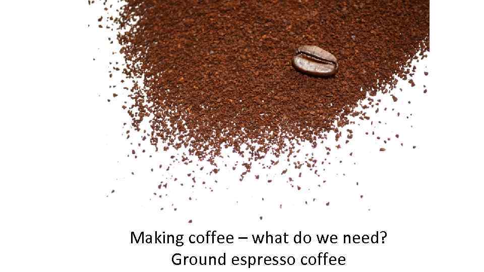 Making coffee – what do we need? Ground espresso coffee 