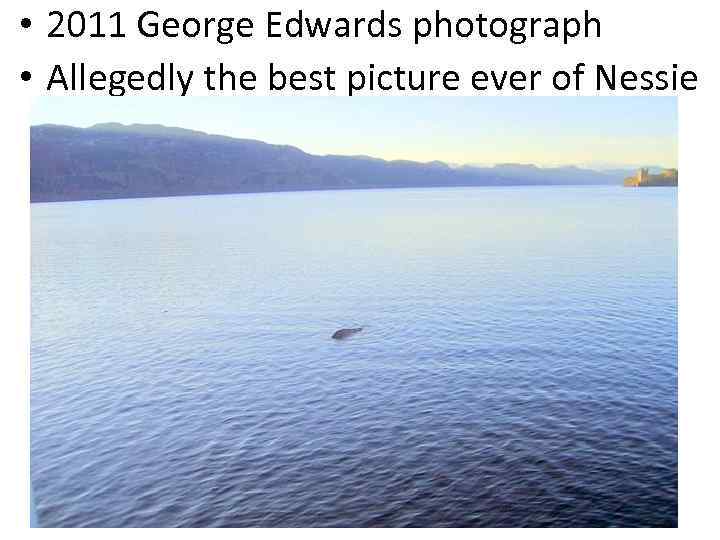  • 2011 George Edwards photograph • Allegedly the best picture ever of Nessie