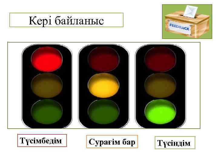 Кері байланыс Түсімбедім Сурағім бар Түсіндім 