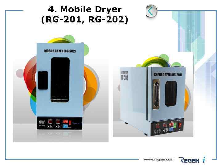 4. Mobile Dryer (RG-201, RG-202) www. regeni. com 
