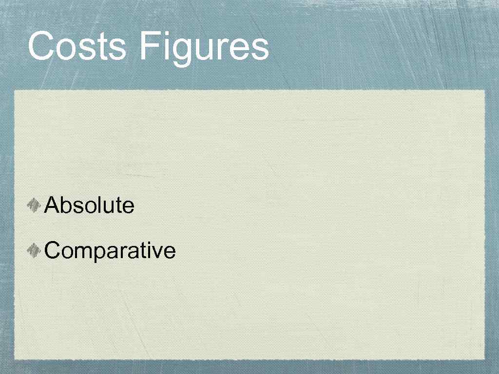 Costs Figures Absolute Comparative 