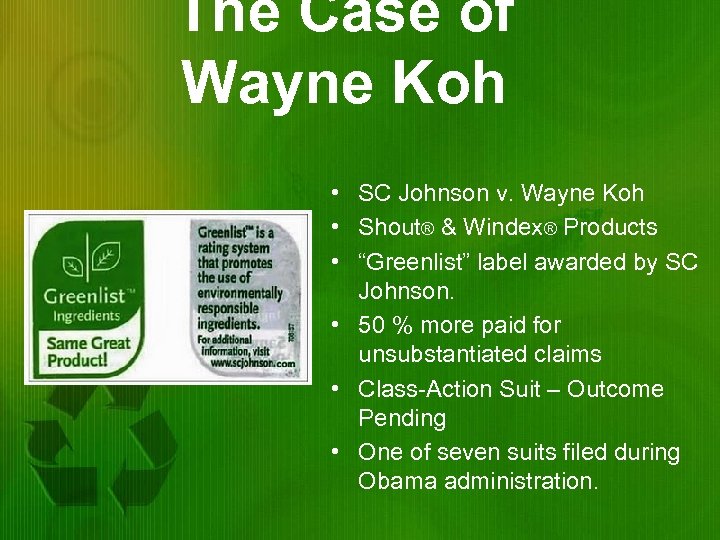 The Case of Wayne Koh • SC Johnson v. Wayne Koh • Shout® &