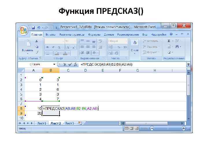 Функция ПРЕДСКАЗ() 