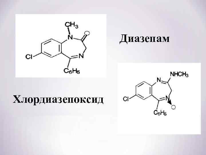 Диазепам Хлордиазепоксид 