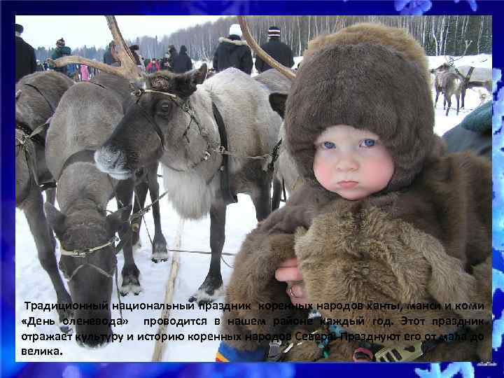 Традиционный национальный праздник коренных народов ханты, манси и коми «День оленевода» проводится в нашем