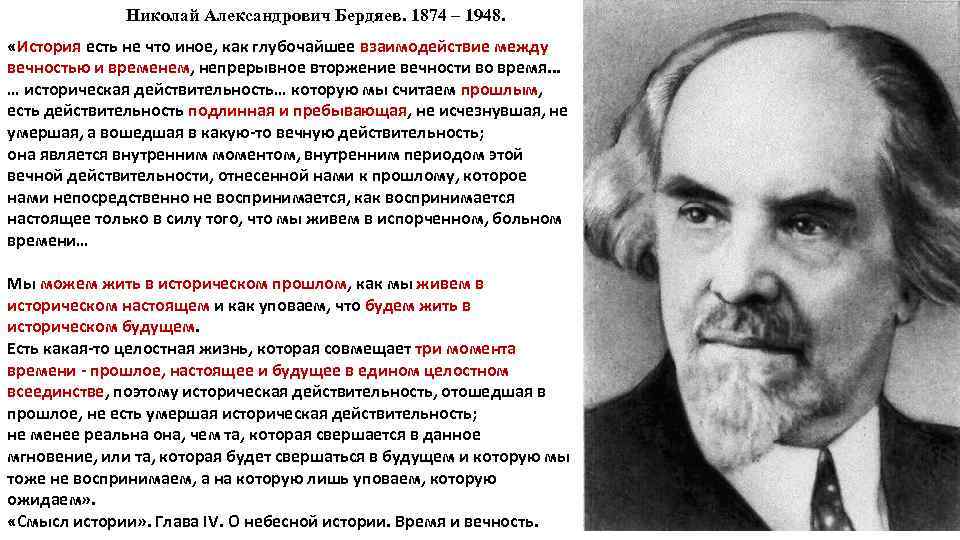 Николай Александрович Бердяев. 1874 – 1948. «История есть не что иное, как глубочайшее взаимодействие