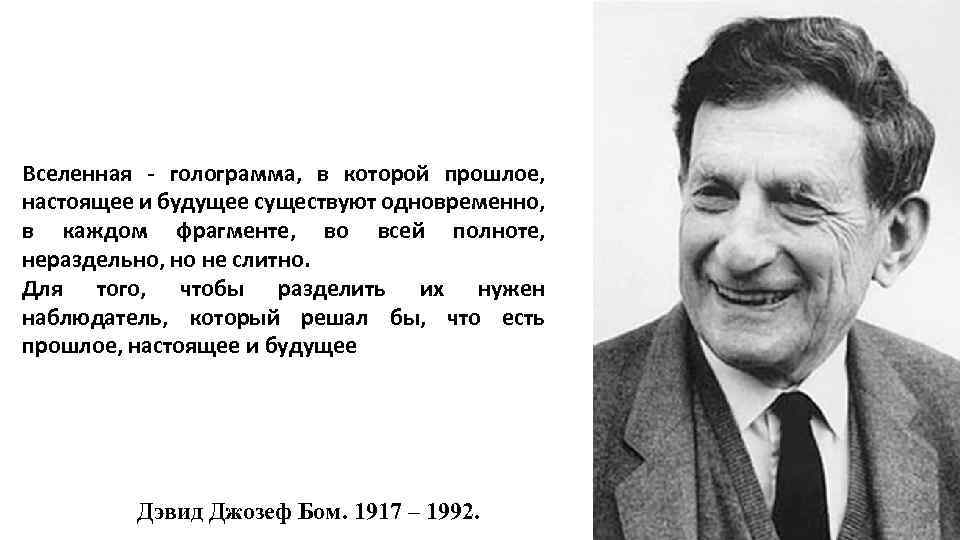 В каждом фрагменте. Дэвид Бом. Дэвид Бом физик. Дэвид Бом цитаты. Прошлое настоящее будущее одновременно.