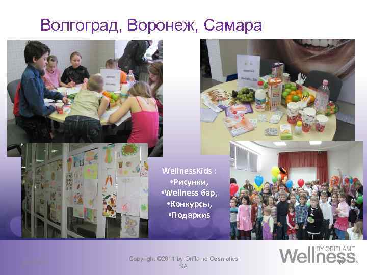 Волгоград, Воронеж, Самара Wellness. Kids : • Рисунки, • Wellness бар, • Конкурсы, •