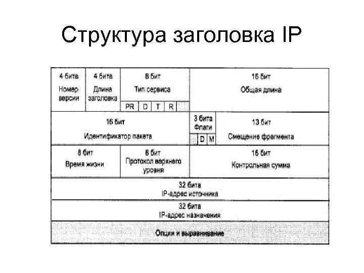 Структура заголовка IP 