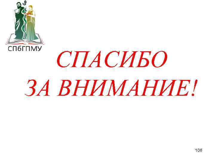 СПАСИБО ЗА ВНИМАНИЕ! 106 