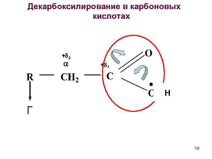 Декарбоксилирование в карбоновых кислотах + 2 + 1 Н Г 15 