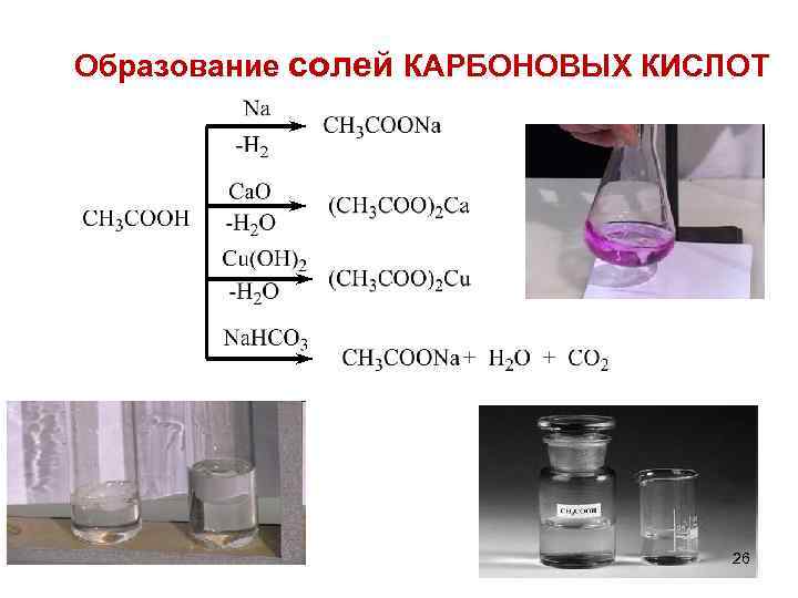 Образование солей КАРБОНОВЫХ КИСЛОТ 26 