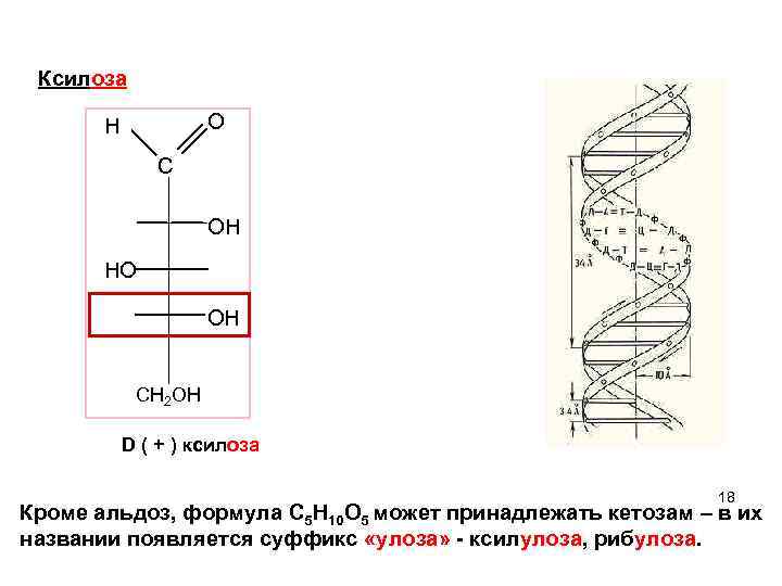  Ксилоза O H C ОH НO OН СН 2 ОН D ( +