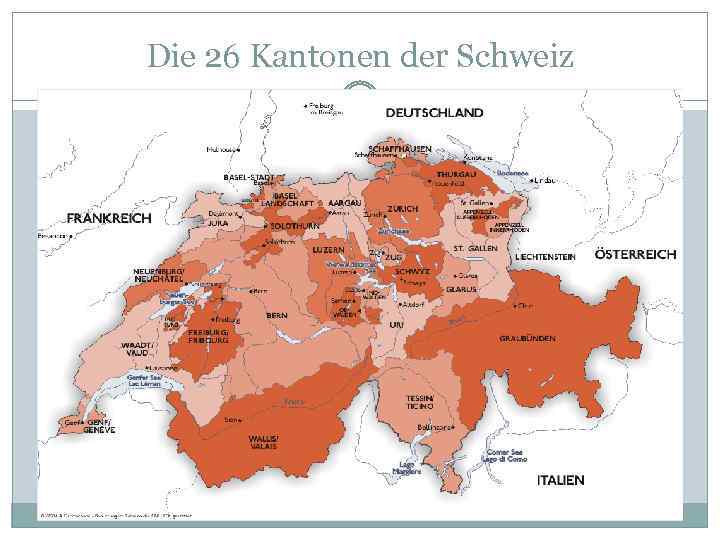 Die 26 Kantonen der Schweiz 