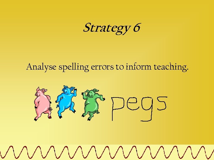 Strategy 6 Analyse spelling errors to inform teaching. 