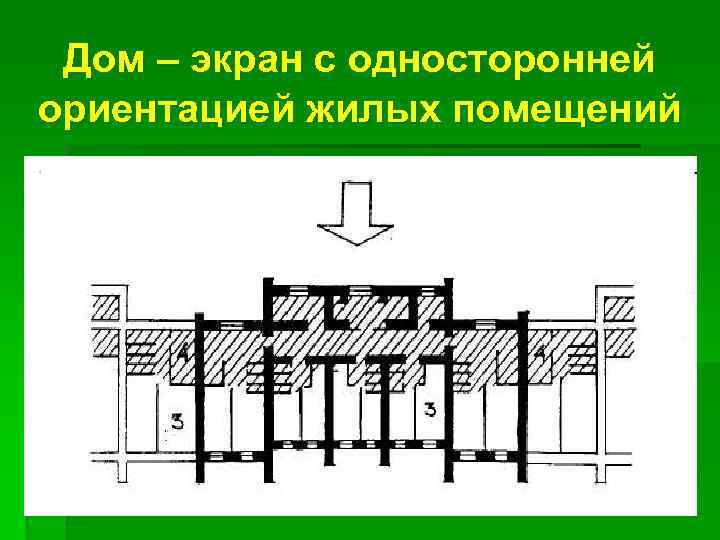 Дом – экран с односторонней ориентацией жилых помещений 
